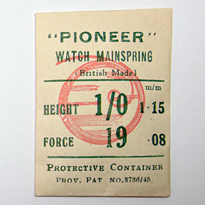 Pioneer Mainspring - H 1.15 mm × T 0.08 mm