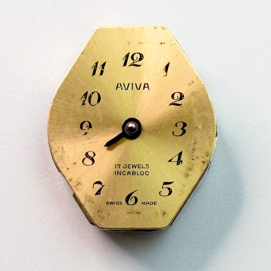 AVIVA FHF ST 69N Vintage Watch Movement 17J Swiss 18.1 x 15.2mm (Partially Worki - image 2