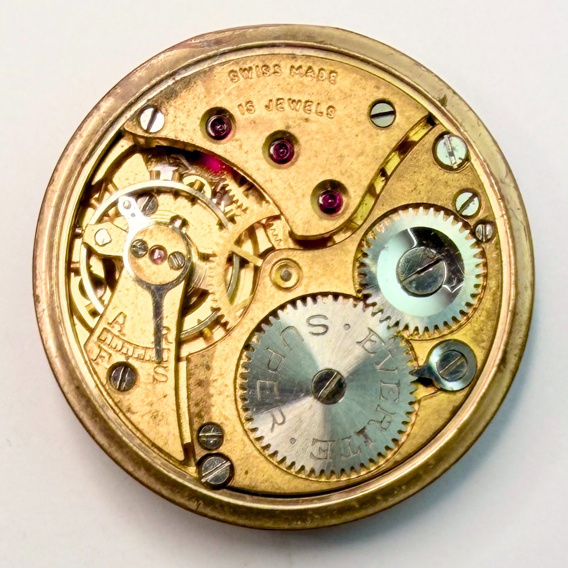 Everite Swiss 15J Manual Wind Pocket Watch Movement 23mm – Working, Minute Hand - image 1