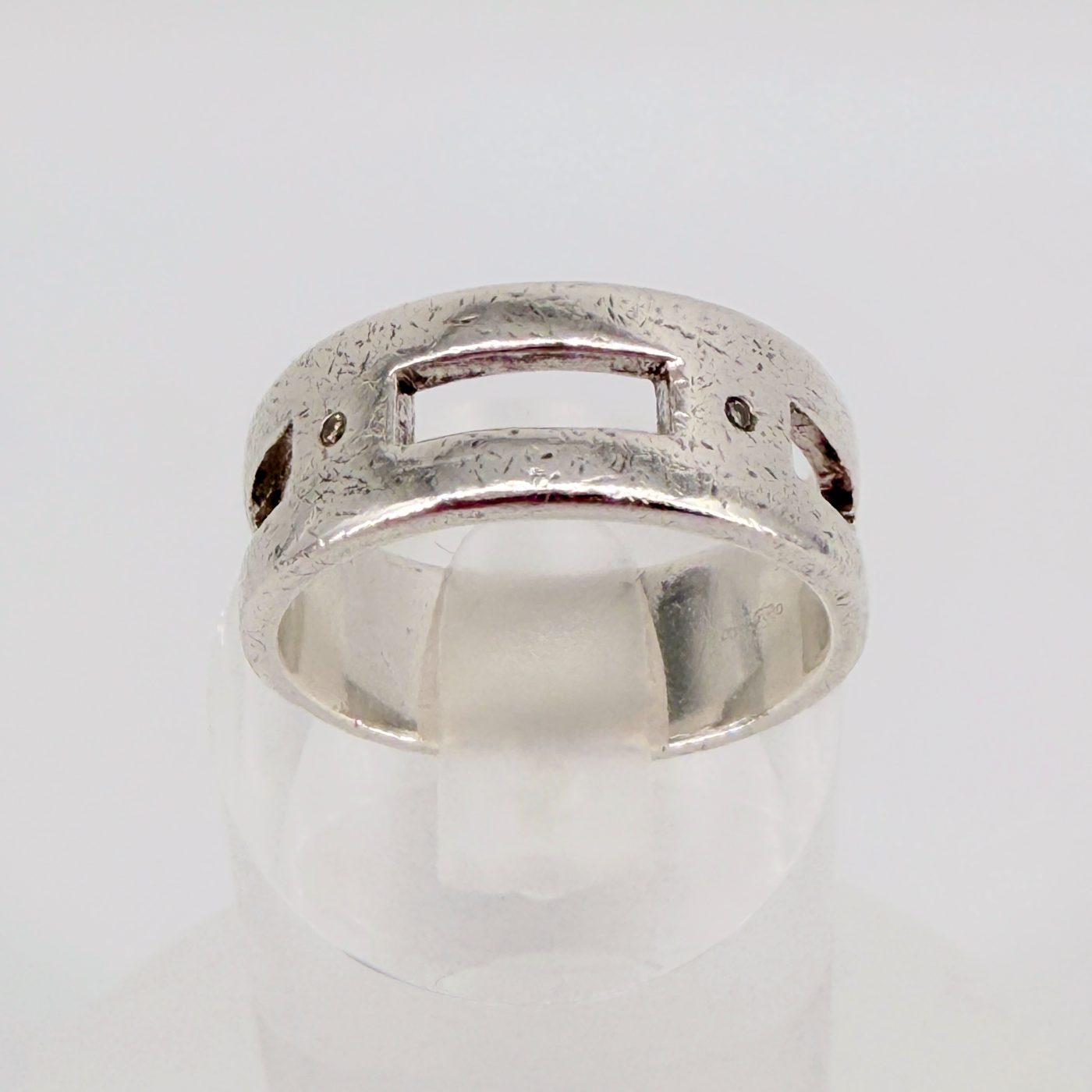 Vintage Kit Heath Sterling Silver & Diamond Ring, London Hallmark, UK Size T - image 10
