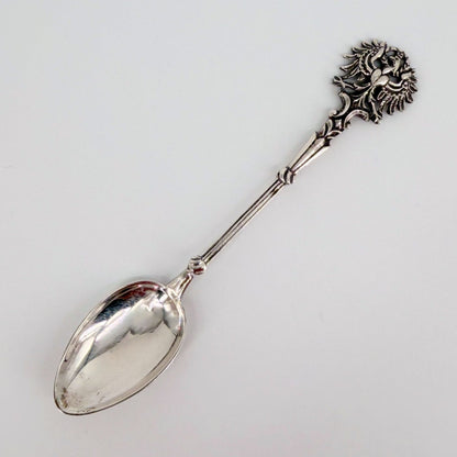 Austrian 835 Silver Tea Spoon, Linz Assay, Heraldic Eagle Finial, c.20th Century - image 2