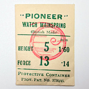 Pioneer Mainspring - H 1.6 mm × T 0.14 mm