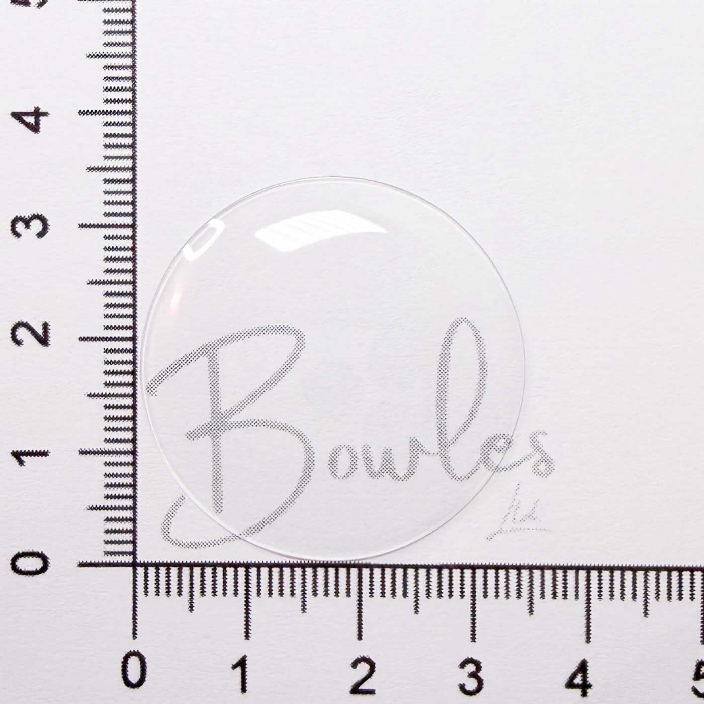 34.0mm Round Low Dome Mineral Glass Watch Crystal - Antique New Old Stock - image 1