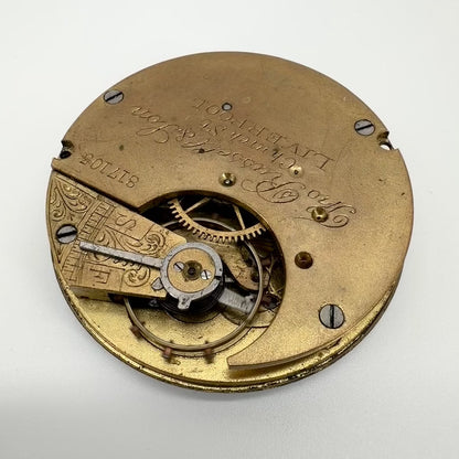 Antique Thomas Russell & Son Liverpool Pocket Watch Movement - Working - 42.9mm