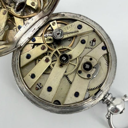 Antique Silver Pocket Watch - London 1883 Arthur Baume - Working