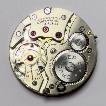 Vintage Crusader Watch Movement – 15 Jewels – Swiss Made – Working