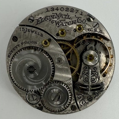 Antique Elgin Pocket Watch Movement - Model 3 - c.1908 - Spares/Reapir