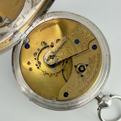 Antique Silver Cased Waltham Pocket Watch - Model 1883 - c.1903 - Working