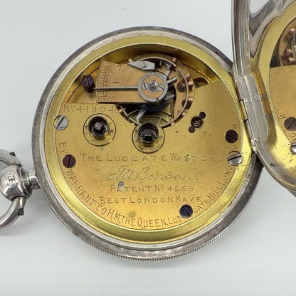 Antique Silver J.W. Benson “The Ludgate” Pocket Watch - London 1887 - Working
