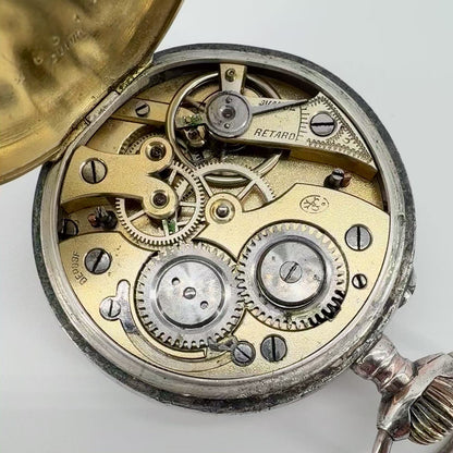 Antique Swiss / German Silver Pocket Watch -  8 Jewels - Working