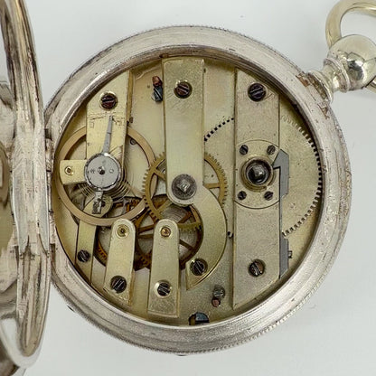 Antique Swiss Key Wound Pocket Watch – Silver Plated Case – Working