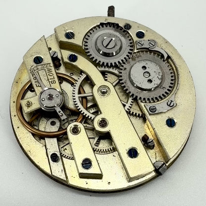 Antique Swiss Pocket Watch Movement Ornate Enamel Dial - Working - 33.4mm